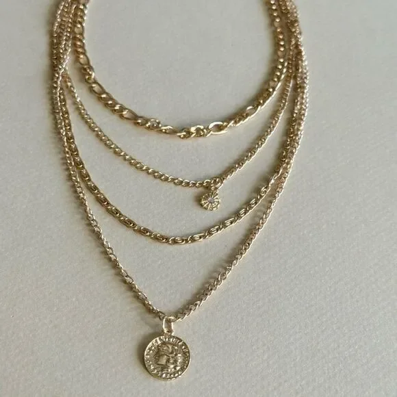 Boho Layered Necklace N1623 - Picture 3 of 3